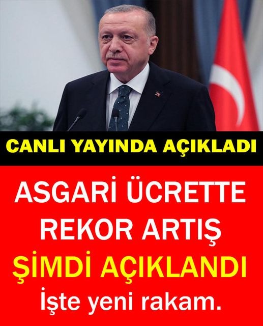 Erdoğan Canlı yayında asgari ücreti açıkladı..