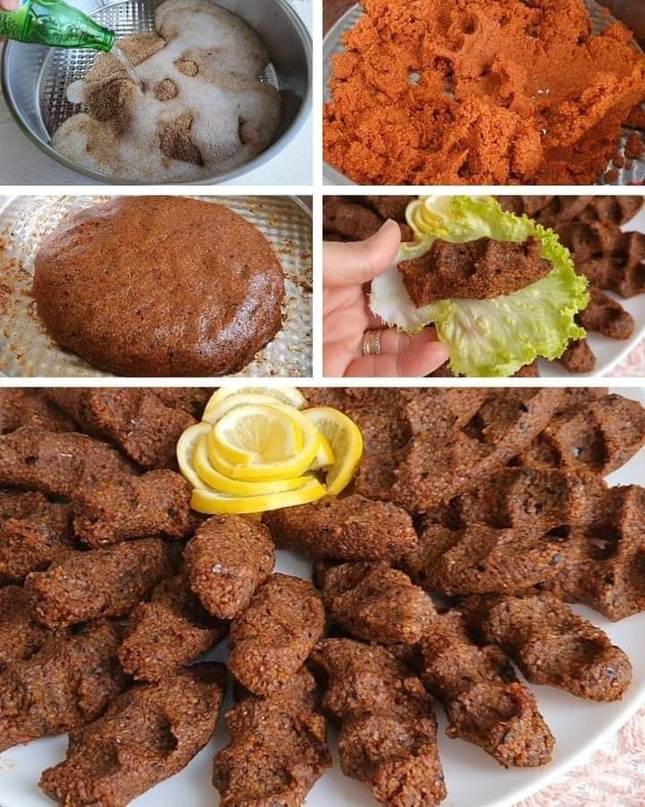 1 Şişe Maden Suyu İle Etsiz Çiğ Köfte